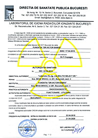 Autorizatie sanitara de functionare radiodiagnostic digital Multix Select