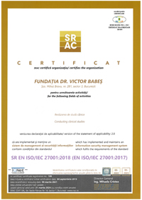 SRAC Certificate - Clinical Studies